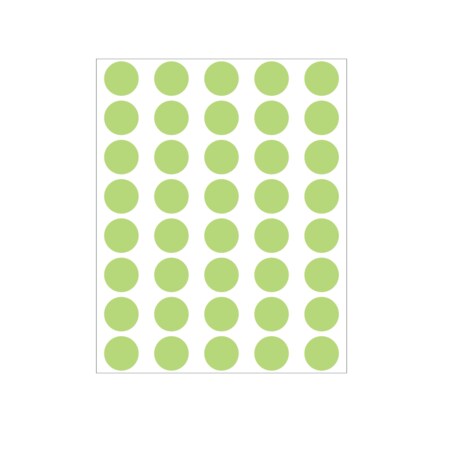 Nevs 1/2" Color Coding Dots Lime - Sheet Form DOT-12M Lime